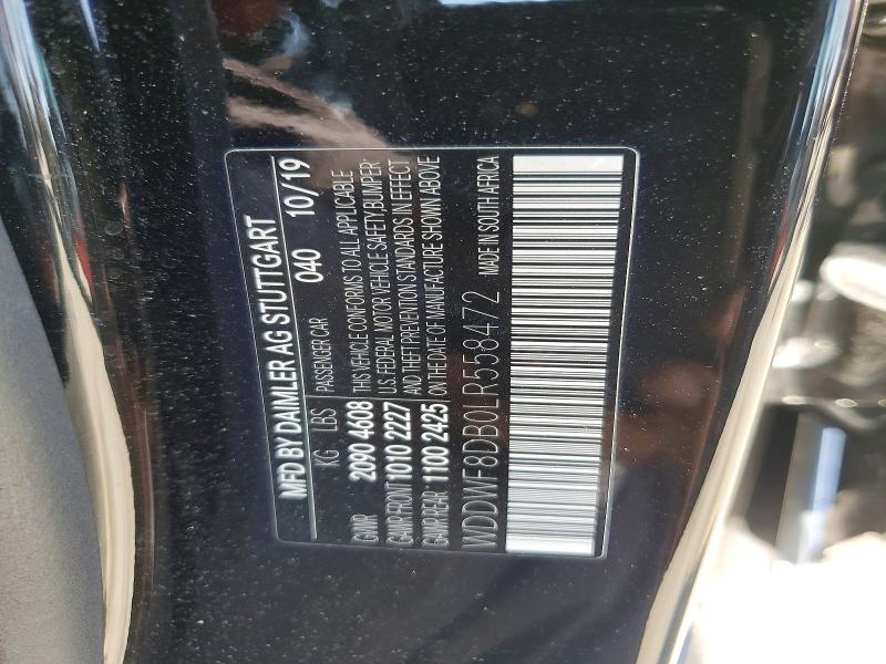 2020 Mercedes-benz C მანქანა იყიდება აუქციონზე, vin: WDDWF8DB0LR558472, აუქციონის ნომერი: 63903716