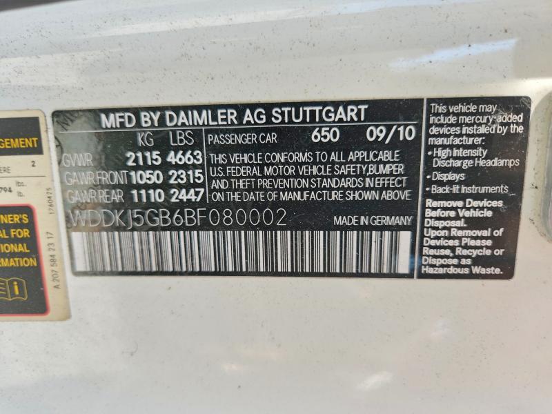 62462906 :رقم المزاد ، WDDKJ5GB6BF080002 vin ، 2011 Mercedes-benz E مزاد بيع