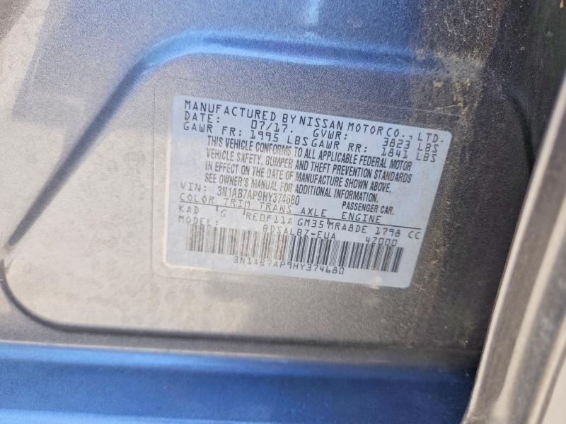 Продажа на аукционе авто 2017 Nissan Sentra, vin: 3N1AB7AP9HY374680, номер лота: 64823026