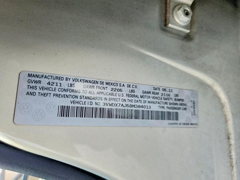 Продаж на аукціоні авто 2011 Volkswagen Jetta, vin: 3VWDX7AJ5BM384013, номер лоту: 66626076