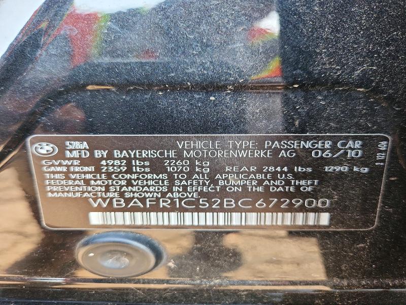 63400816 :رقم المزاد ، WBAFR1C52BC672900 vin ، 2011 Bmw 528 مزاد بيع