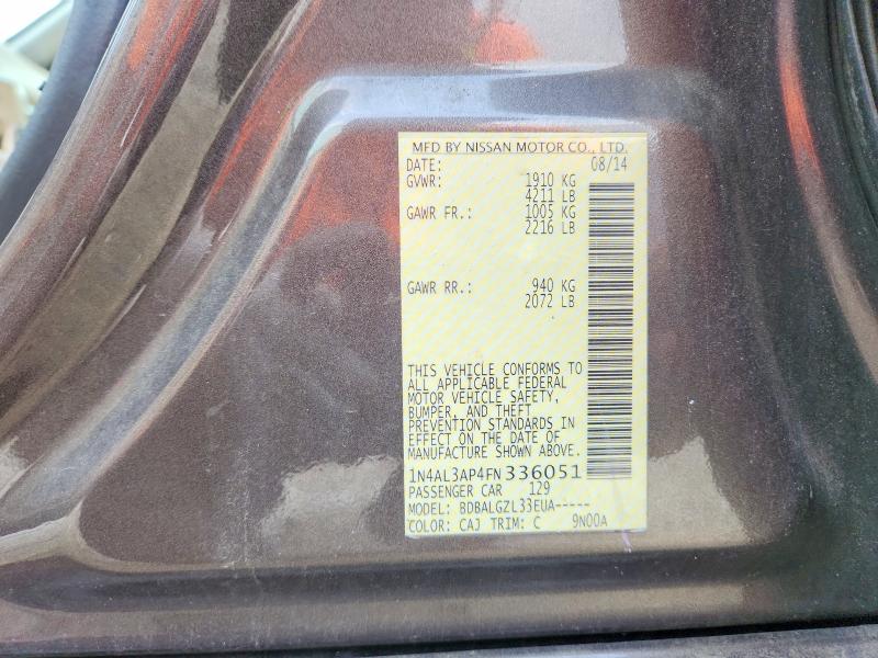 Продажа на аукционе авто 2015 Nissan Altima, vin: 1N4AL3AP4FN336051, номер лота: 65202876