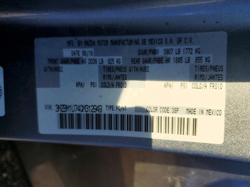 Продажа на аукционе авто 2016 Mazda 3, vin: 3MZBM1U74GM312949, номер лота: 63229816