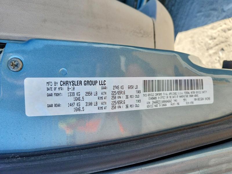 Продаж на аукціоні авто 2010 Chrysler Town & Country, vin: 2A4RR2D1XAR404842, номер лоту: 67106476