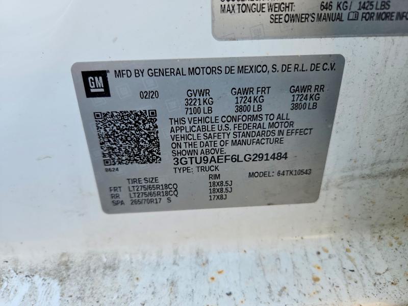 Продажа на аукционе авто 2020 Gmc Sierra, vin: 3GTU9AEF6LG291484, номер лота: 66458386