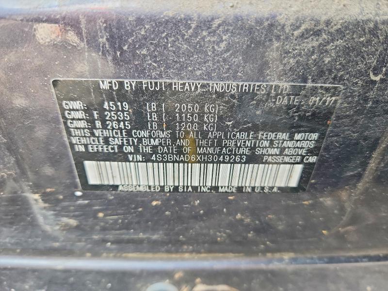 Aukcja sprzedaży 2017 Subaru Legacy, vin: 4S3BNAD6XH3049263, numer aukcji: 65372426
