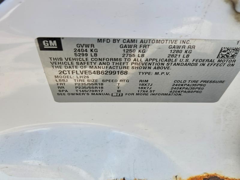 60278736 :رقم المزاد ، 2CTFLVE54B6299168 vin ، 2011 Gmc Terrain مزاد بيع