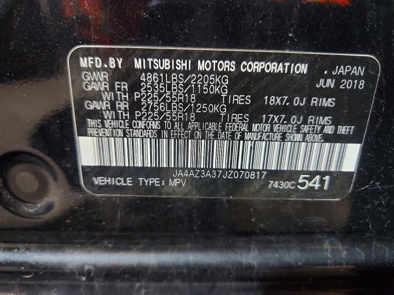 Продаж на аукціоні авто 2018 Mitsubishi Outlander, vin: JA4AZ3A37JZ070817, номер лоту: 64569096