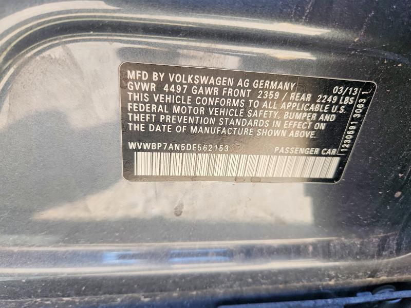 58847806 :رقم المزاد ، WVWBP7AN5DE562153 vin ، 2013 Volkswagen Cc مزاد بيع