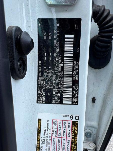 61646456 :رقم المزاد ، JTJBM7FXXK5215365 vin ، 2019 Lexus Gx مزاد بيع