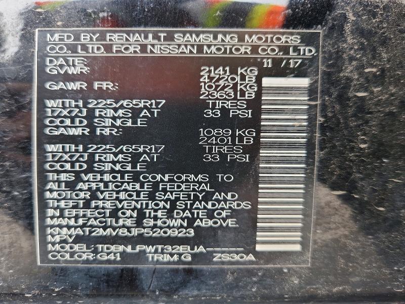 Aukcja sprzedaży 2018 Nissan Rogue, vin: KNMAT2MV8JP520923, numer aukcji: 66991836