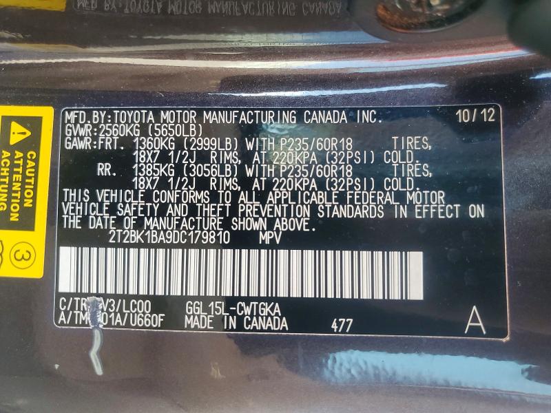2013 Lexus Rx 350 მანქანა იყიდება აუქციონზე, vin: 2T2BK1BA9DC179810, აუქციონის ნომერი: 66120846