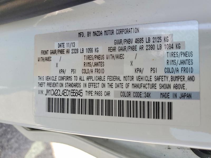 Aukcja sprzedaży 2014 Mazda 5, vin: JM1CW2CL4E0165845, numer aukcji: 66810006