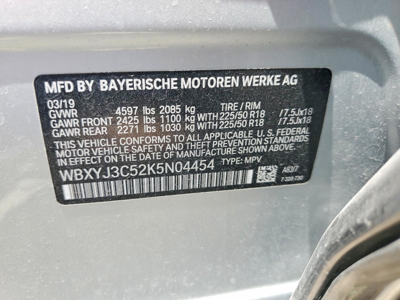Aukcja sprzedaży 2019 Bmw X2, vin: WBXYJ3C52K5N04454, numer aukcji: 63911706