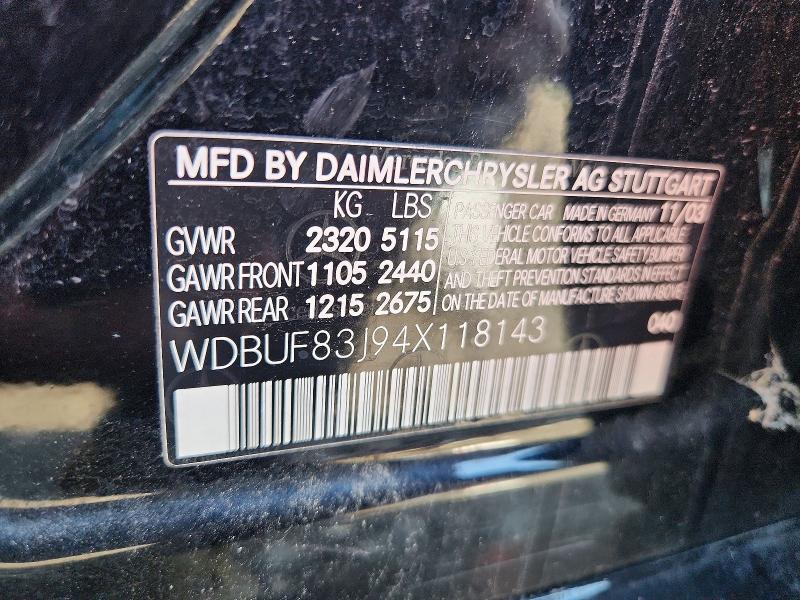 Продажа на аукционе авто 2004 Mercedes-benz E, vin: WDBUF83J94X118143, номер лота: 64214226