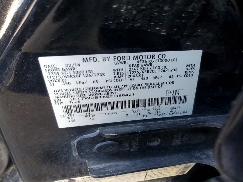 65663546 :رقم المزاد ، 1FT7W2BT8EEB58421 vin ، 2014 Ford F250 مزاد بيع