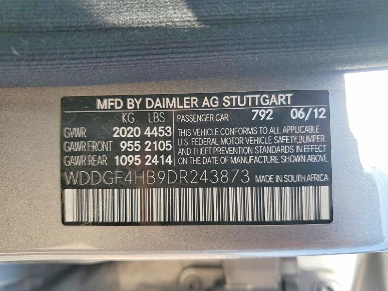 Aukcja sprzedaży 2013 Mercedes-benz C, vin: WDDGF4HB9DR243873, numer aukcji: 64808036