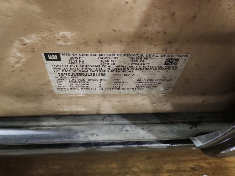 64514746 :رقم المزاد ، 3GNCJLSB6JL301488 vin ، 2018 Chevrolet Trax مزاد بيع
