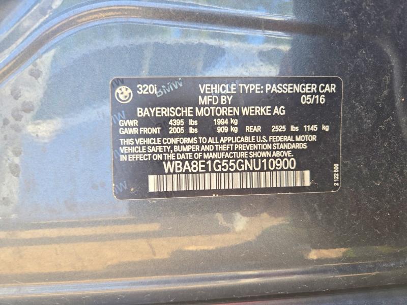Продажа на аукционе авто 2016 Bmw 320, vin: WBA8E1G55GNU10900, номер лота: 64947306