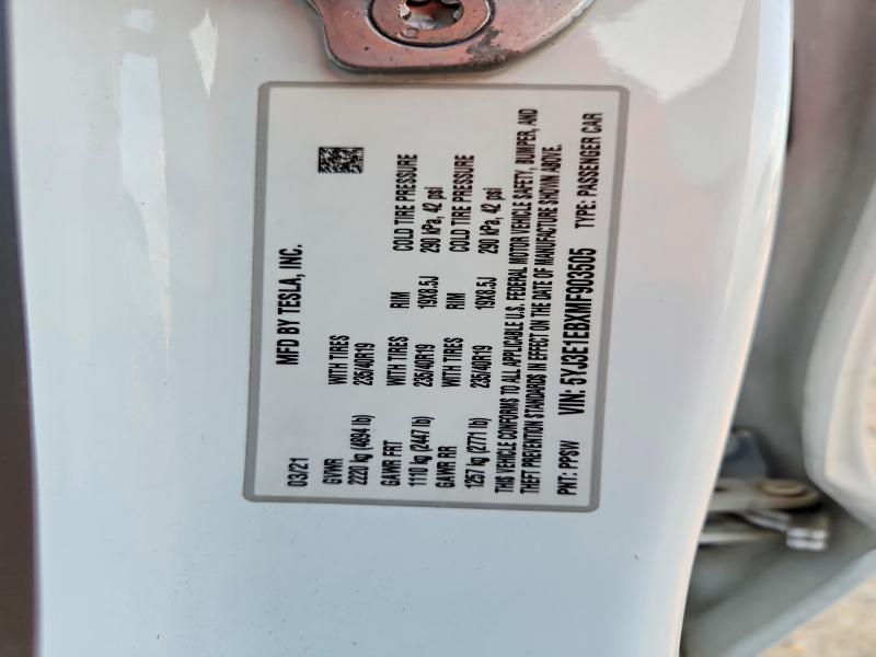 Aukcja sprzedaży 2021 Tesla Model 3, vin: 5YJ3E1EBXMF903505, numer aukcji: 66235816