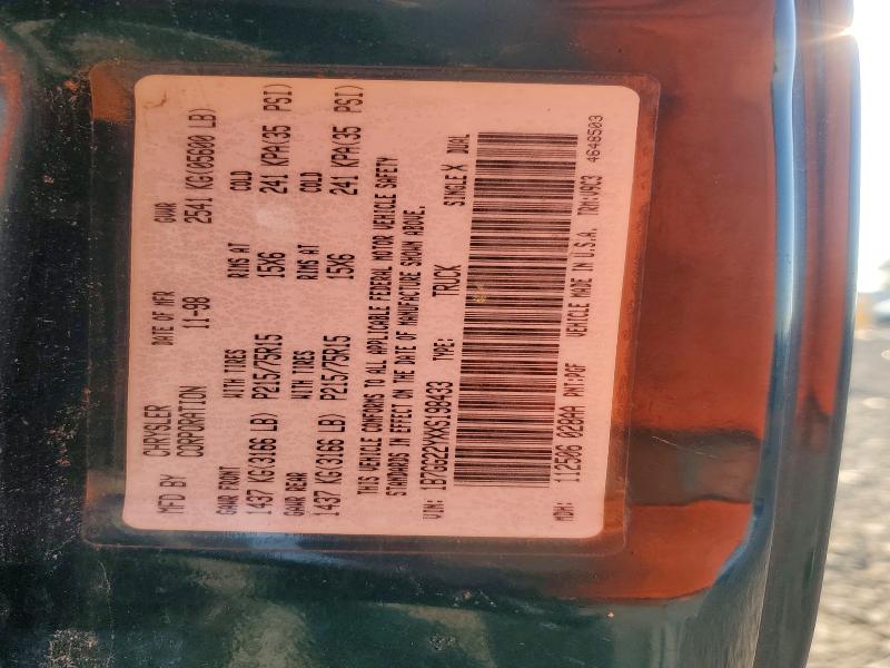 Auction sale of the 1999 Dodge Dakota, vin: 1B7GG22YXXS198433, lot number: 66136476