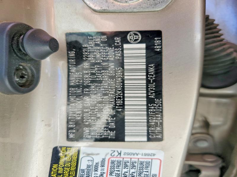 Продаж на аукціоні авто 2006 Toyota Camry, vin: 4T1BE32K46U143945, номер лоту: 66767126
