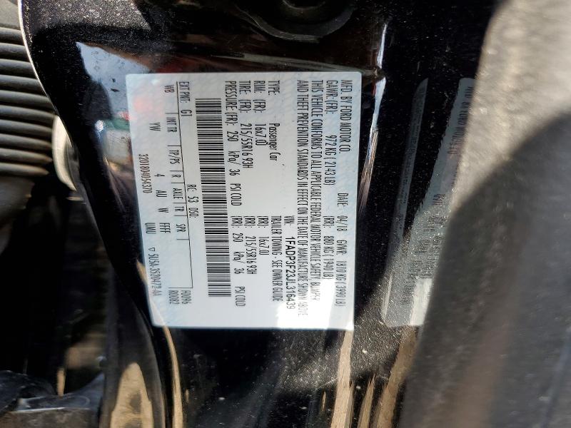 65207066 :رقم المزاد ، 1FADP3F23JL316439 vin ، 2018 Ford Focus مزاد بيع