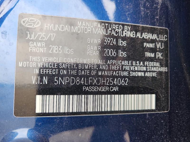 Продаж на аукціоні авто 2018 Hyundai Elantra, vin: 5NPD84LFXJH254062, номер лоту: 65839186