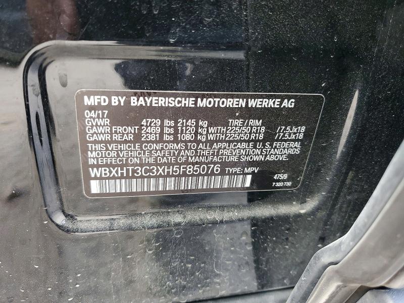 Aukcja sprzedaży 2017 Bmw X1, vin: WBXHT3C3XH5F85076, numer aukcji: 63439046