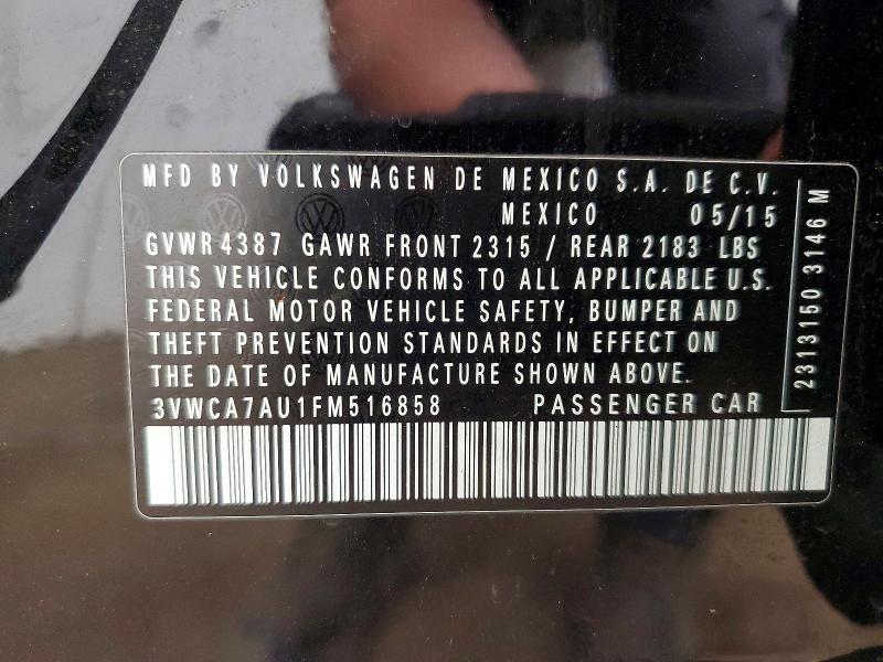 65885556 :رقم المزاد ، 3VWCA7AU1FM516858 vin ، 2015 Volkswagen Golf Sportwagen مزاد بيع