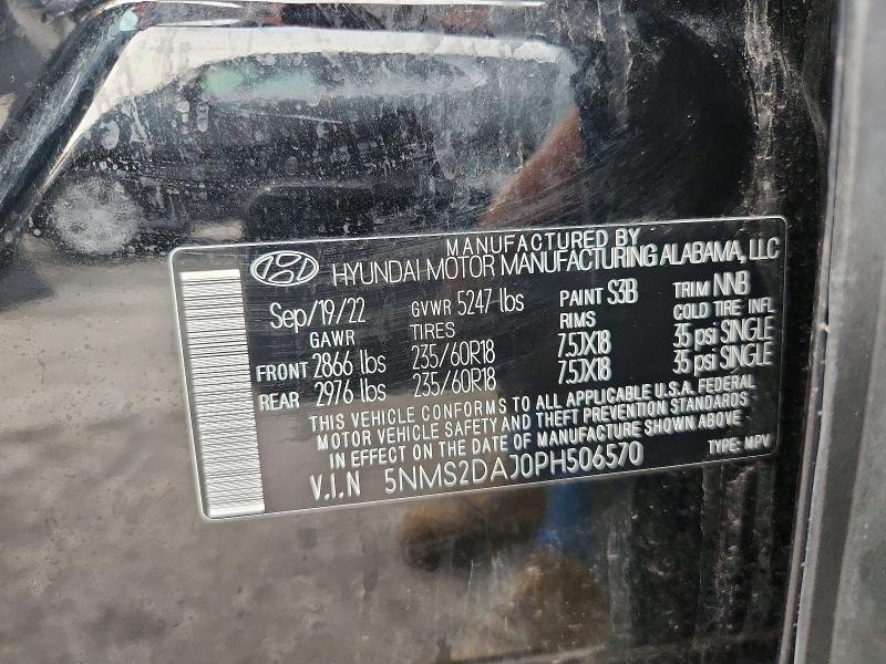 63438936 :رقم المزاد ، 5NMS2DAJ0PH506570 vin ، 2023 Hyundai Santa Fe مزاد بيع