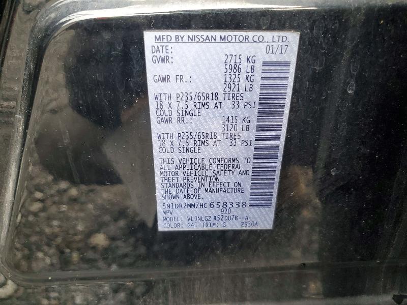 Aukcja sprzedaży 2017 Nissan Pathfinder, vin: 5N1DR2MM7HC658338, numer aukcji: 66961866