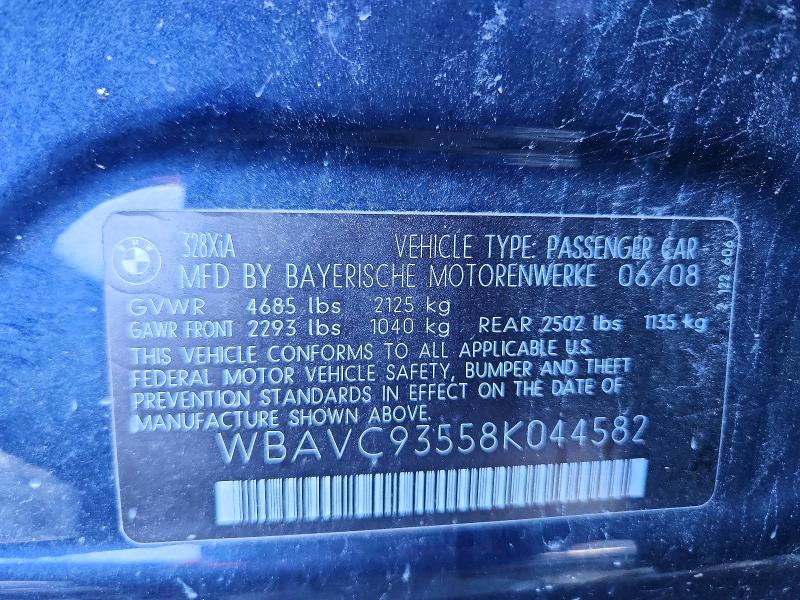 Aukcja sprzedaży 2008 Bmw 328, vin: WBAVC93558K044582, numer aukcji: 65593836