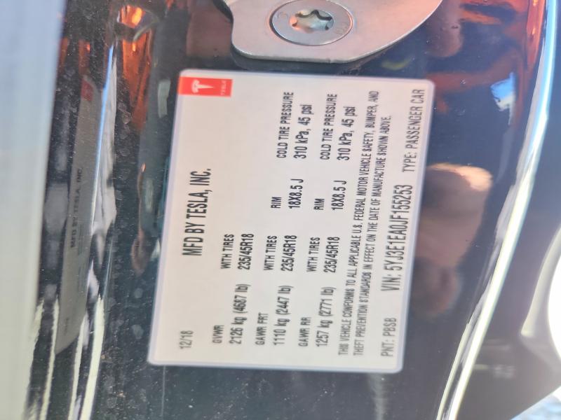 2018 Tesla Model 3 მანქანა იყიდება აუქციონზე, vin: 5YJ3E1EA0JF155253, აუქციონის ნომერი: 65516896
