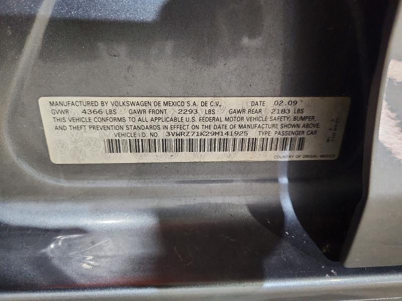 Aukcja sprzedaży 2009 Volkswagen Jetta, vin: 3VWRZ71K29M141925, numer aukcji: 67244376