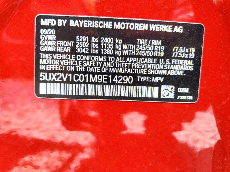 64151596 :رقم المزاد ، 5UX2V1C01M9E14290 vin ، 2021 Bmw X4 مزاد بيع