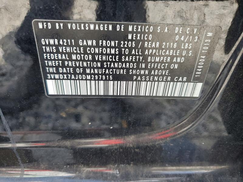 63856526 :رقم المزاد ، 3VWDX7AJ0DM297915 vin ، 2013 Volkswagen Jetta مزاد بيع