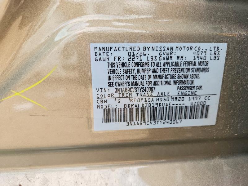 Aukcja sprzedaży 2026 Nissan Sentra, vin: 3N1AB9CV3TY240067, numer aukcji: 65475526
