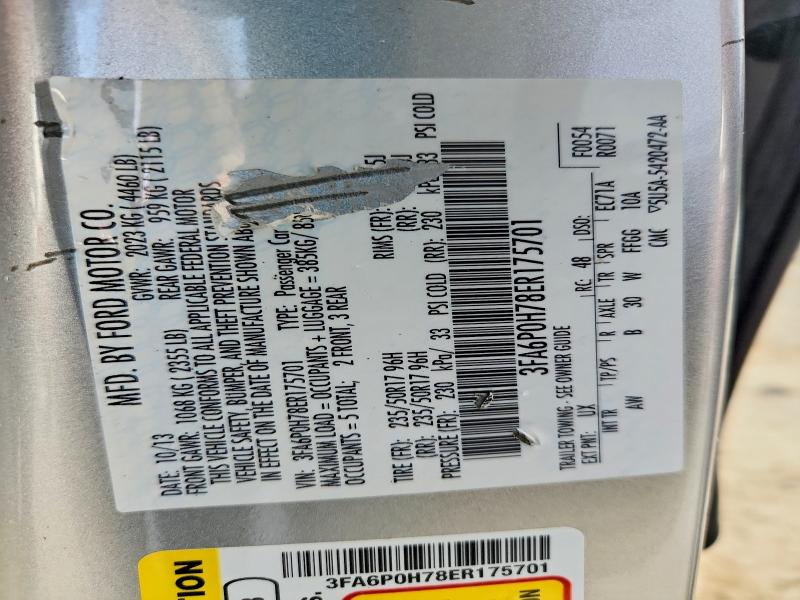 Aukcja sprzedaży 2014 Ford Fusion, vin: 3FA6P0H78ER175701, numer aukcji: 64230496