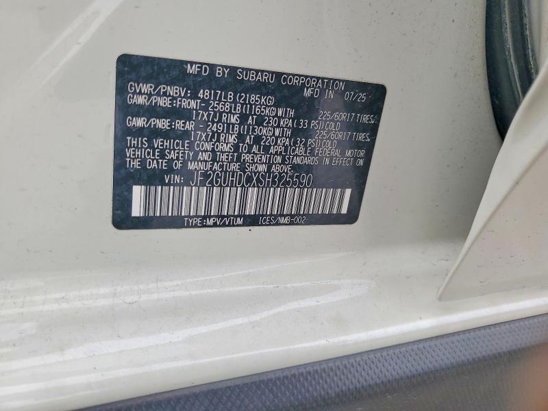 Aukcja sprzedaży 2025 Subaru Crosstrek, vin: JF2GUHDCXSH325590, numer aukcji: 62750886