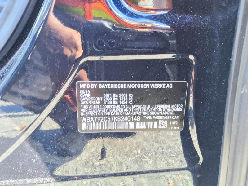Продажа на аукционе авто 2019 Bmw 750, vin: WBA7F2C57KB240148, номер лота: 66394476
