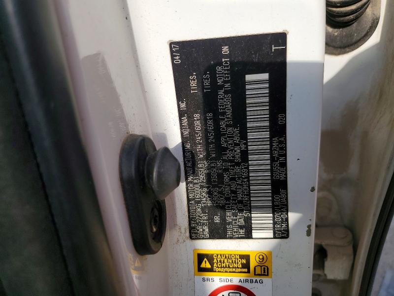 2017 Toyota Highlander მანქანა იყიდება აუქციონზე, vin: 5TDJZRFH0HS416912, აუქციონის ნომერი: 63999476