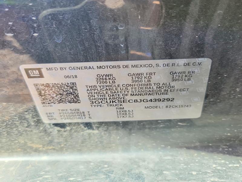 Aukcja sprzedaży 2018 Chevrolet Silverado, vin: 3GCUKSEC8JG439292, numer aukcji: 67271786