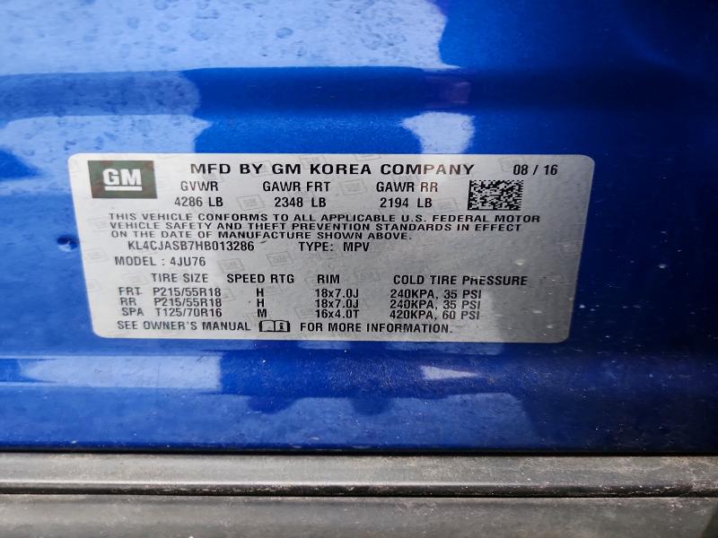 Продаж на аукціоні авто 2017 Buick Encore, vin: KL4CJASB7HB013286, номер лоту: 63539856