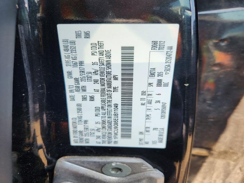 2014 Ford Escape მანქანა იყიდება აუქციონზე, vin: 1FMCU9G95EUB11049, აუქციონის ნომერი: 64484786