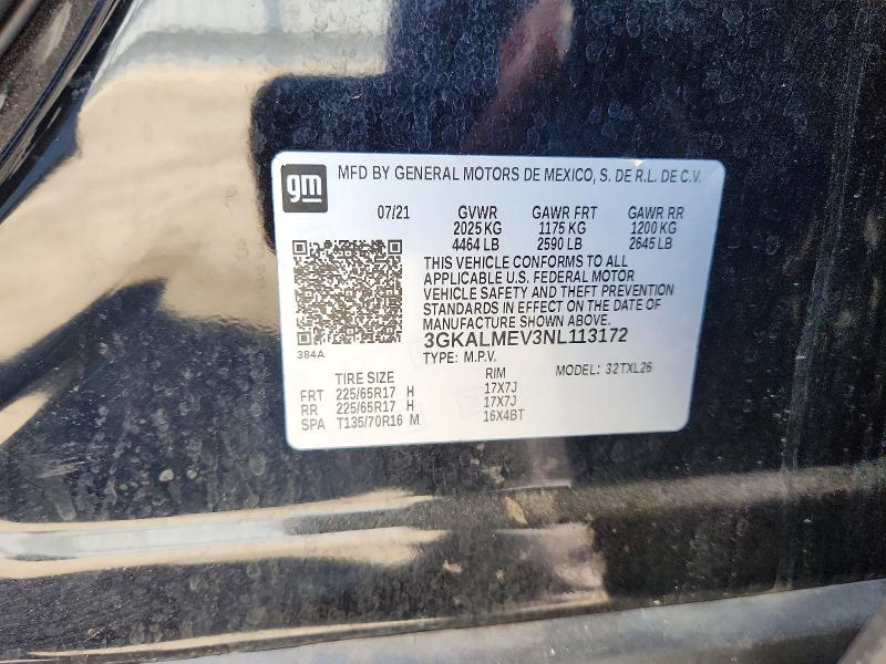 Aukcja sprzedaży 2022 Gmc Terrain, vin: 3GKALMEV3NL113172, numer aukcji: 57018646