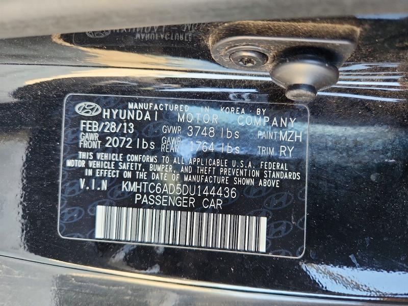 Продажа на аукционе авто 2013 Hyundai Veloster, vin: KMHTC6AD5DU144436, номер лота: 64036076