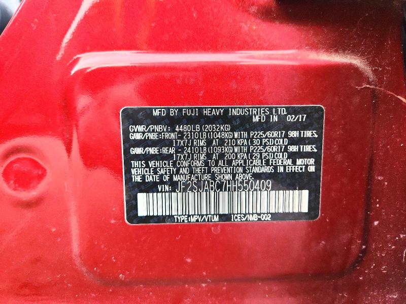 Aukcja sprzedaży 2017 Subaru Forester, vin: JF2SJABC7HH550409, numer aukcji: 63470726