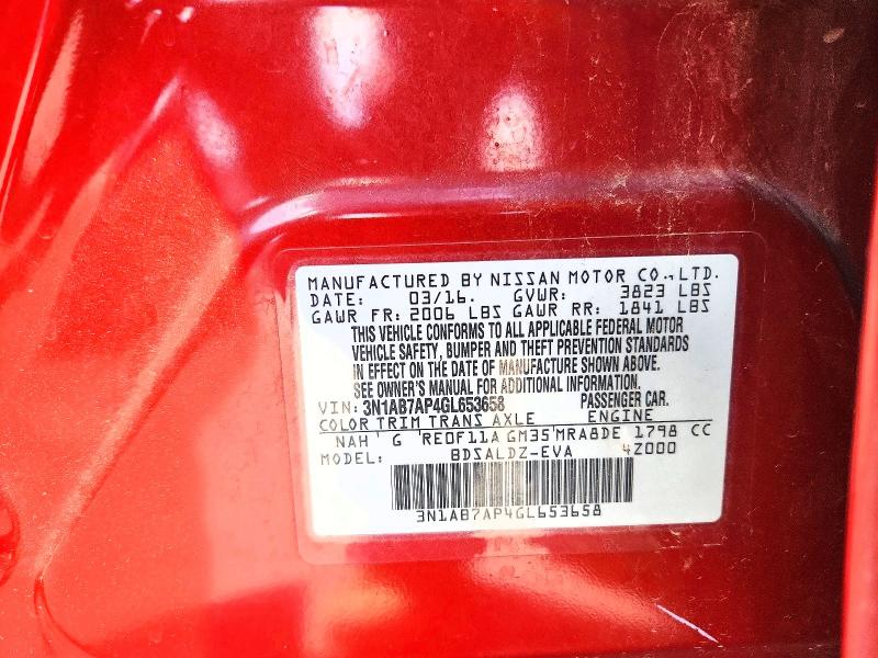 Продаж на аукціоні авто 2016 Nissan Sentra, vin: 3N1AB7AP4GL653658, номер лоту: 64763706