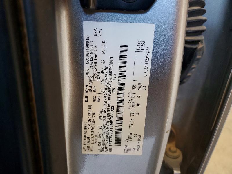 64109926 :رقم المزاد ، 1FT7W2BT3MEC60322 vin ، 2021 Ford F250 مزاد بيع